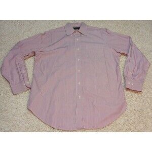 Ralph Lauren Men's Striped Purple Button Up Shirt Size 16 34 / 35 Green Label